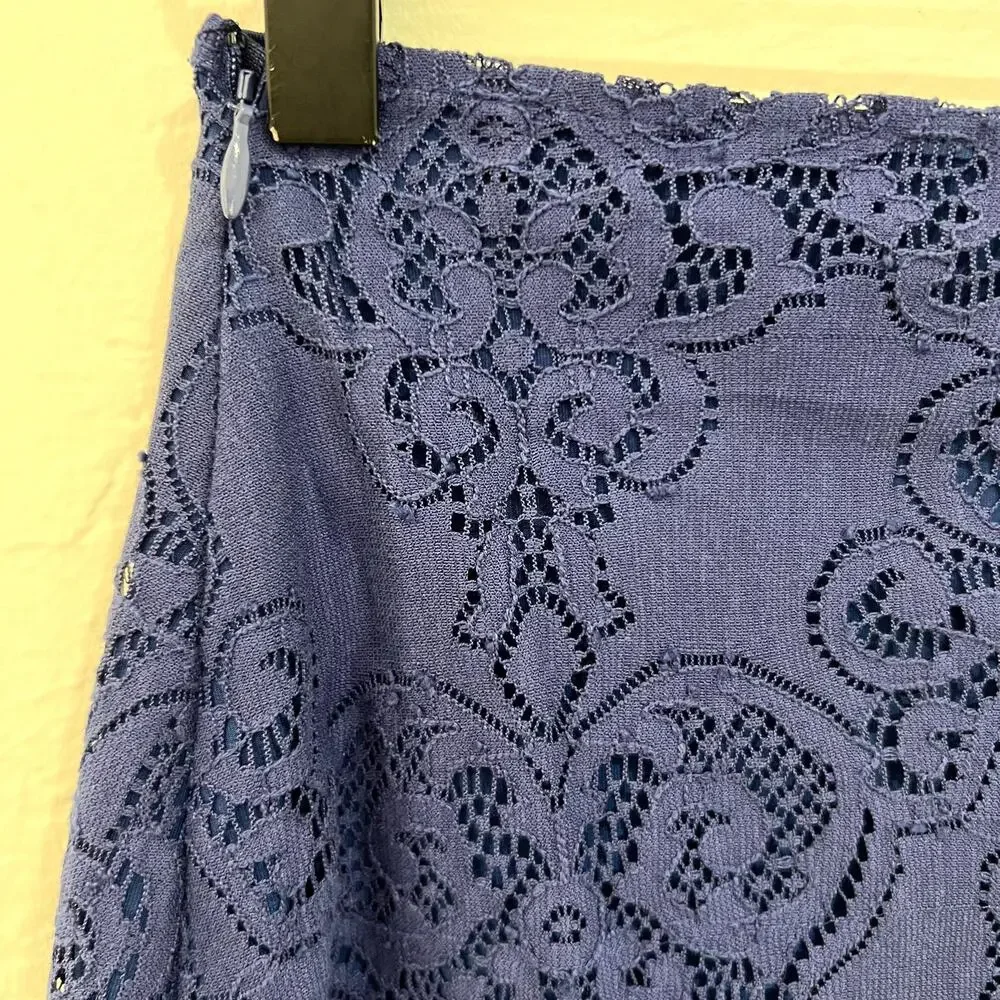 For Love and Lemons Midnight Blue Lace Mini Skirt Size Small